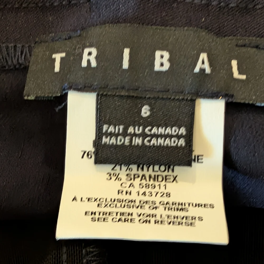 Tribal Navy Pull On Stretch Dress Pants Size 6 Straight Leg Career Versatile - Picture 2 of 6